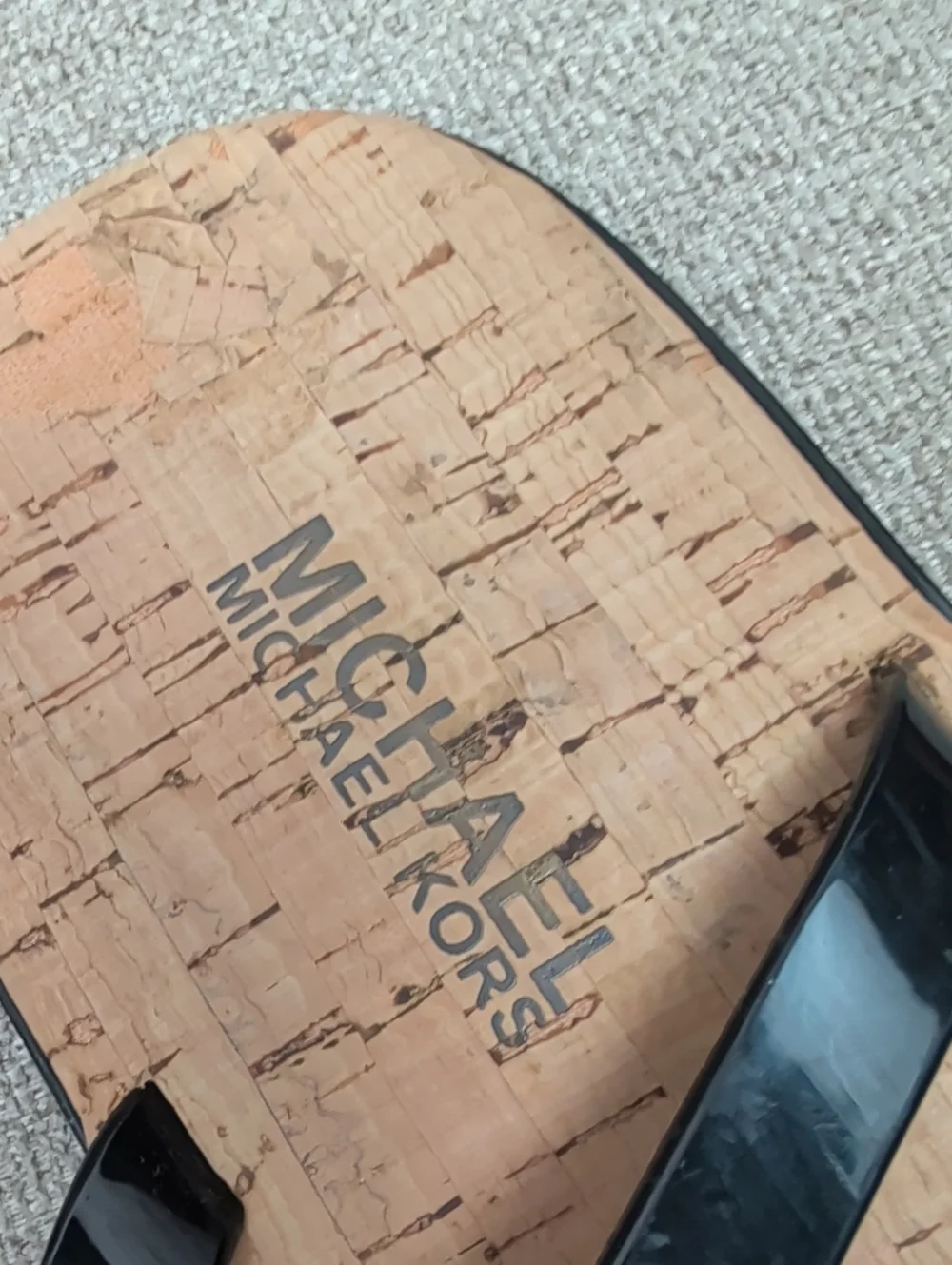 Michael Kors Black MK Logo Cork Sandals Size 10